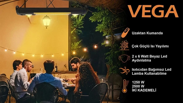 MirKraft VEGA 2500W Sarkıt Tipi Karbon Infrared Isıtıcı - 2