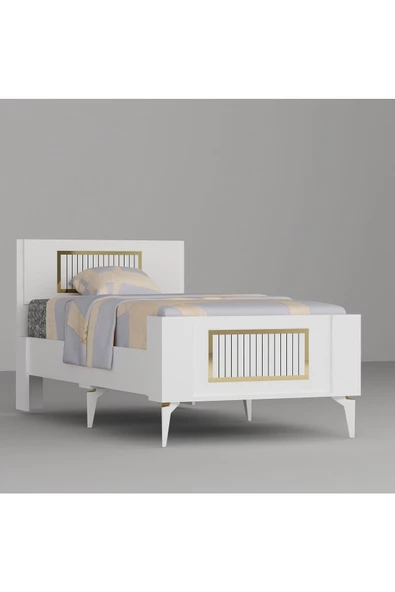DemonteHome  NORADH ÇOCUK,GENÇ ODASI TAKIMI (C-L-G) BEYAZ-ALTIN - 7