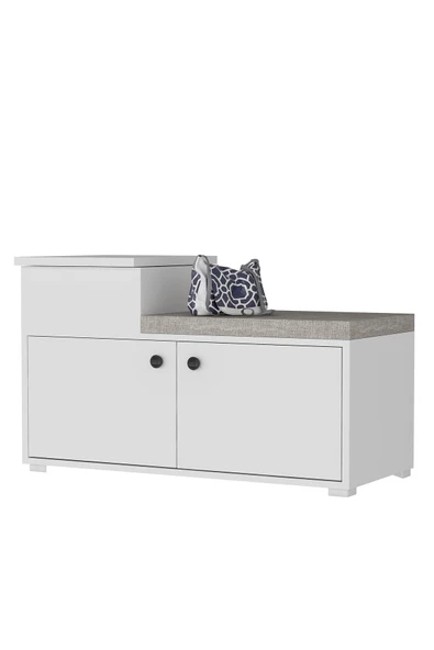 DemonteHome  ELEGANTDH MİNDERLİ AYAKKABILIK BEYAZ - 5