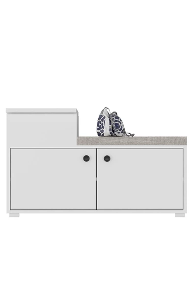 DemonteHome  ELEGANTDH MİNDERLİ AYAKKABILIK BEYAZ - 4