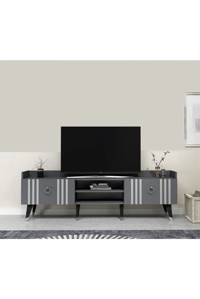 DemonteHome  IŞILDH TV SEHPASI (ALT MODÜL) ANTRASİT-GÜMÜŞ