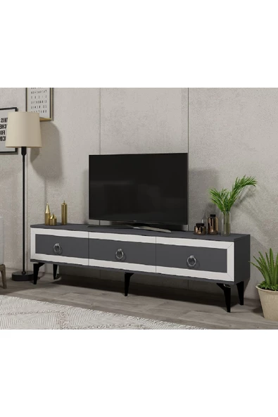DemonteHome  SELENDH TV SEHPASI (ALT MODÜL) ANTRASİT BEYAZ