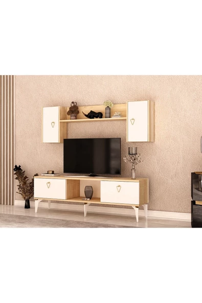 DemonteHome  SİENADH TV ÜNİTESİ TAKIMI SAFİRMEŞE BEYAZ - 3