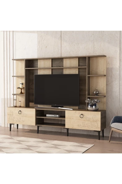 DemonteHome  SALKIMDH TV ÜNİTESİ CEVİZ-SAFİRMEŞE