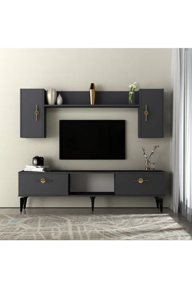 DemonteHome  ZENİTDH TV ÜNİTESİ TAKIMI ANTRASİT-ANTRASİT