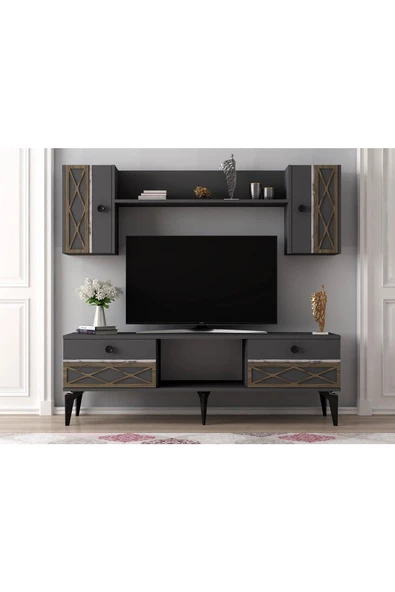 DemonteHome  ALLEGRADH TV ÜNİTESİ ANTRASİT GÜMÜŞ