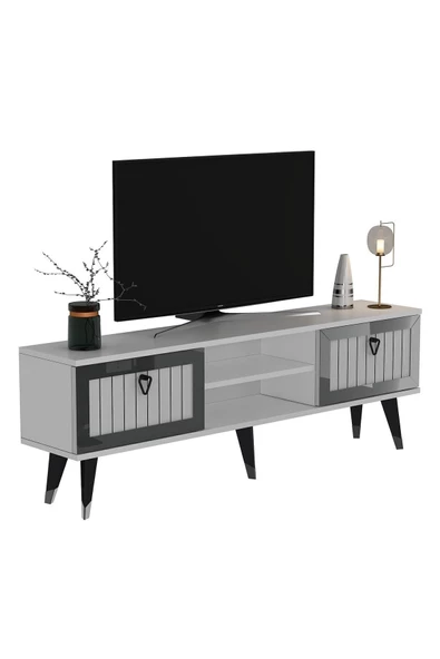 DemonteHome  LİDYADH TV STAND BEYAZ-GÜMÜŞ - 5
