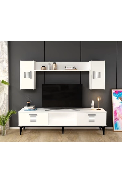 DemonteHome  Asimodh Tv Ünitesi Takımı Beyaz