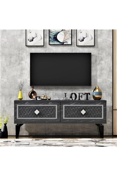 DemonteHome  ARELDH 2 KAPAKLI TV SEHPASI ROYALMERMER GÜMÜŞ
