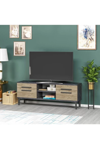 DemonteHome  VİEWDH TV ÜNİTESİ MERMER CEVİZ