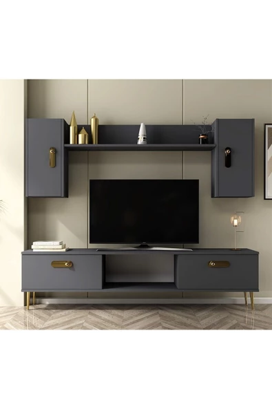 DemonteHome  RİVADH TV ÜNİTESİ TAKIMI ANTRASİT-ANTRASİT