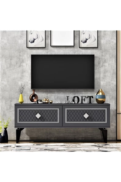 DemonteHome  ARELDH 2 KAPAKLI TV SEHPASI ANTRASİT GÜMÜŞ