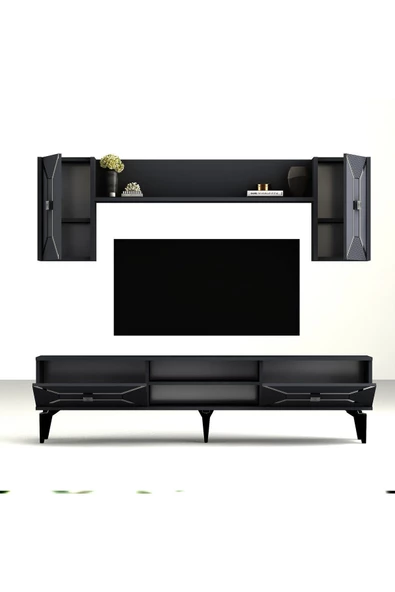 DemonteHome  Yumedidh Tv Ünitesi Takımı Antrasit Gümüş - 5