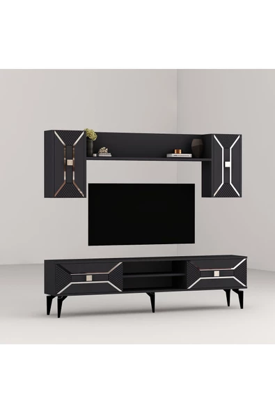 DemonteHome  Yumedidh Tv Ünitesi Takımı Antrasit Gümüş - 7