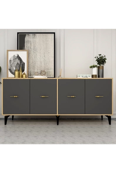 DemonteHome  SİNTADH (KX) 180 CM KONSOL SAFİRMEŞE ANTRASİT