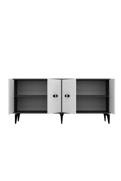 DemonteHome  FLYDH (KX) 180 CM KONSOL ANTRASİT BEYAZ - 6