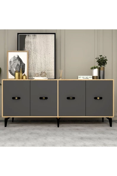 DemonteHome  FLYDH (KX) 180 CM KONSOL SAFİRMEŞE ANTRASİT