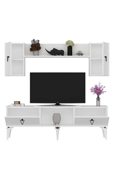 DemonteHome  SİENADH TV ÜNİTESİ TAKIMI BEYAZ-BEYAZ - 5