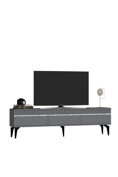 DemonteHome  DEFNEDH TV SEHPASI (ALT MODÜL) ANTRASİT-GÜMÜŞ - 4