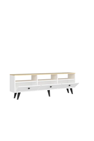 DemonteHome Denver Tv Standı Safirmeşe Beyaz - 4