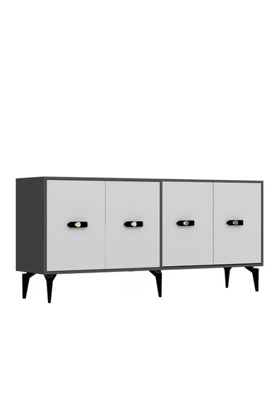 DemonteHome  FLYDH (KX) 180 CM KONSOL ANTRASİT BEYAZ - 4