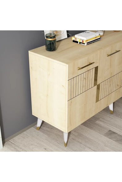 DemonteHome  Modadh Konsol 4 Kapaklı Safirmeşe Altın - 4