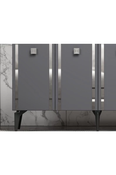 DemonteHome  DORRUKDH LAZER DESENLİ KONSOL ANTRASİT-GÜMÜŞ - 3