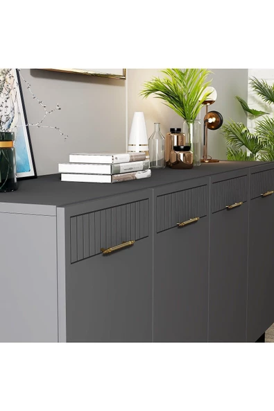 DemonteHome  Alvindh Lazer Desenli Konsol Antrasit - 4