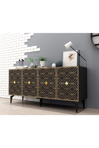 DemonteHome  ROSEDH KONSOL ANTRASİT (CEVİZ DESEN)