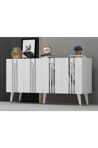 DemonteHome  IŞILDH KONSOL BEYAZ GÜMÜŞ - 2