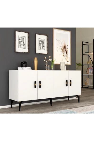 DemonteHome  Plusdh 4 Kapaklı Konsol Beyaz - 3