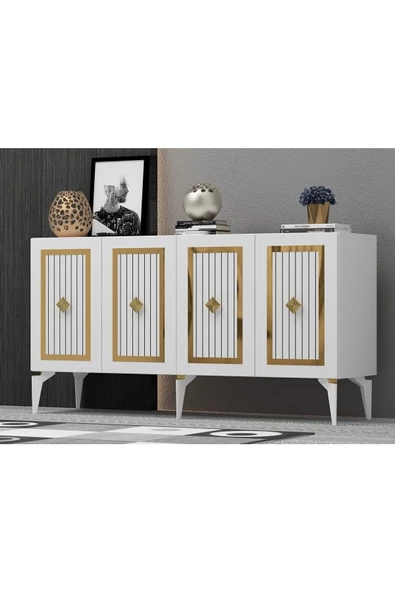 DemonteHome  NORADH KONSOL BEYAZ ALTIN - 2
