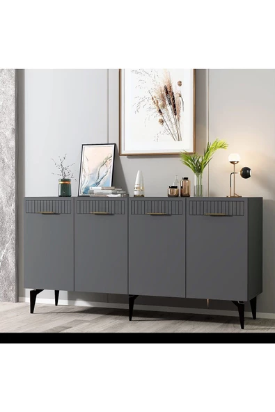 DemonteHome  Alvindh Lazer Desenli Konsol Antrasit