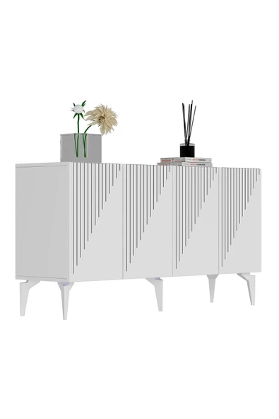 DemonteHome  DRAWDH LAZER DESENLİ KONSOL BEYAZ - 6