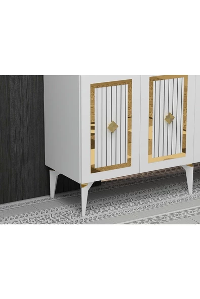DemonteHome  NORADH KONSOL BEYAZ ALTIN - 3