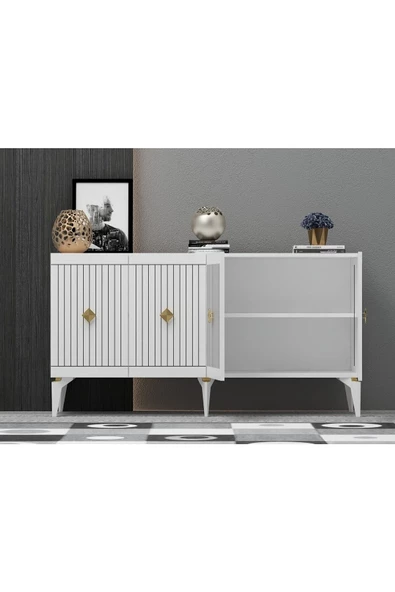 DemonteHome  MİDASDH KONSOL BEYAZ ALTIN - 4