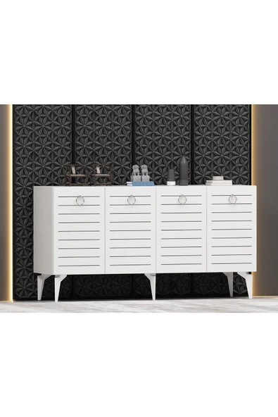 DemonteHome  Aronadh Konsol 4 Kapaklı Beyaz - 2
