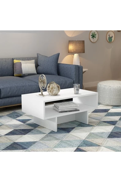 DemonteHome  ZEPLİNDH BİR RAFLI ORTA SEHPA BEYAZ