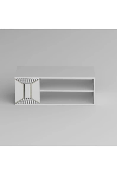 DemonteHome  YUMEDİDH ORTA SEHPA BEYAZ-GÜMÜŞ - 4