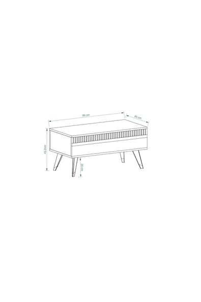 DemonteHome  DEFNEDH LAZER DESENLİ ORTA SEHPA BEYAZ ALTIN - 4