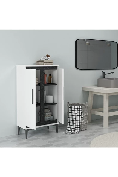 DemonteHome  NİTRADH MEDİUM BANYO DOLABI VE ÇOK AMAÇLI DOLAP BEYAZ ROYALMERMER - 2