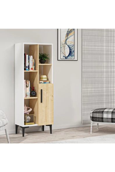 DemonteHome  EPHESUSDH KİTAPLIK VE ÇOK AMAÇLI DOLAP BEYAZ SAFİRMEŞE
