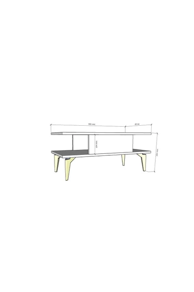 DemonteHome  MERLİNDH ORTA SEHPA BEYAZ-CEVİZ - 5