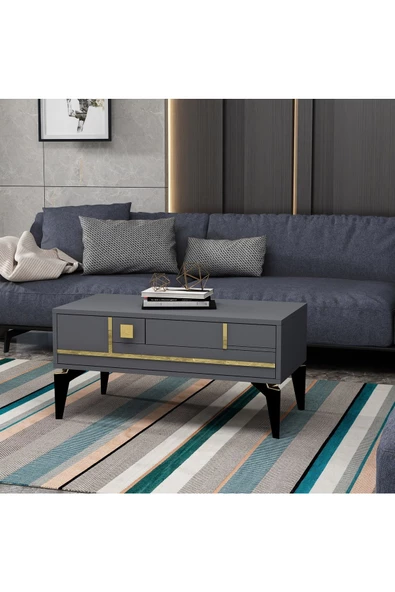 DemonteHome  MADERADH ORTA SEHPA ANTRASİT ALTIN - 2