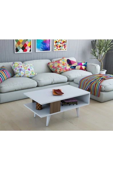 DemonteHome  DERYADH ORTA SEHPA BEYAZ CEVİZ