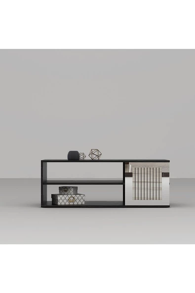 DemonteHome  Baredh Lazer Desenli 90 Cm Orta Sehpa Royalmermer Efesmermer Gümüş - 4