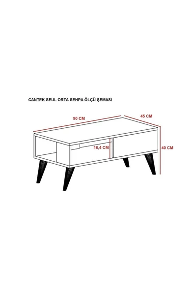 DemonteHome  SEULDH ORTA SEHPA SAFİRMEŞE CEVİZ BEYAZ - 5