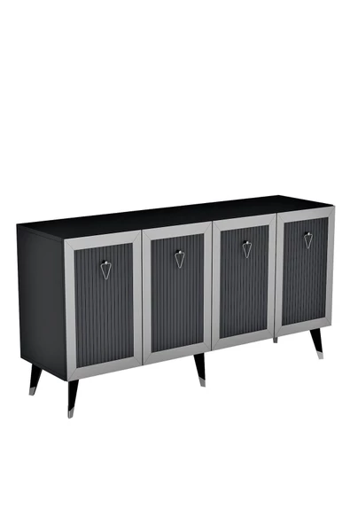 DemonteHome  BAREDH LAZER DESENLİ KONSOL ANTRASİT GÜMÜŞ - 4