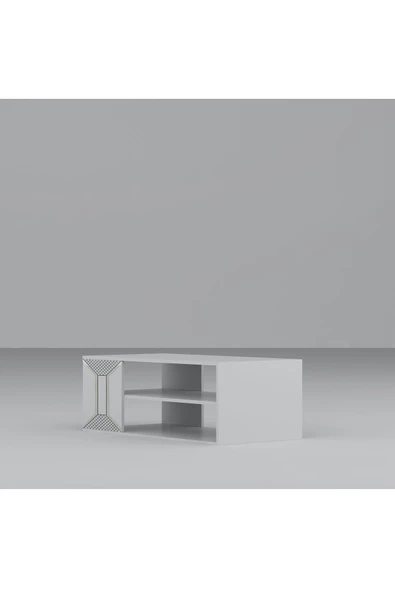 DemonteHome  YUMEDİDH ORTA SEHPA BEYAZ-GÜMÜŞ - 3