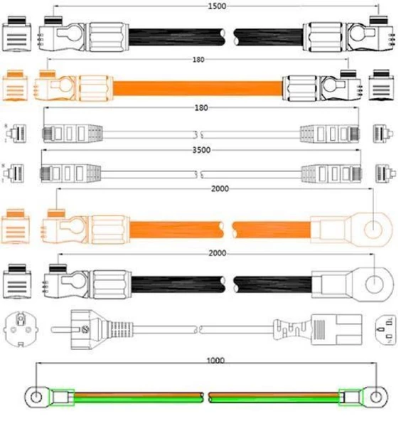 Pylontech SC500-100S Akü Denetleme BMS, Taban Kablolar, H48050 için - 5